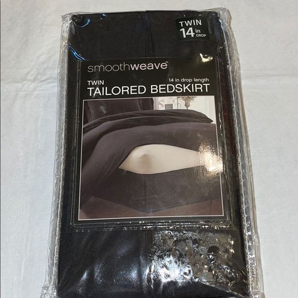 Smoothweave Tailored Bedskirt Black Twin Size 14” - Picture 2 of 3
